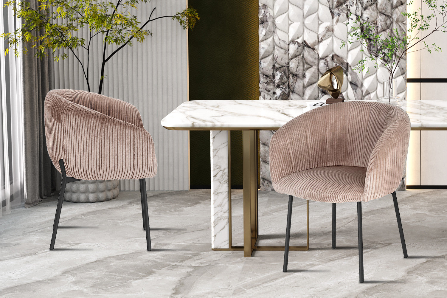 Stoel ruby Corduroy Fabb Hyper 38 Zand