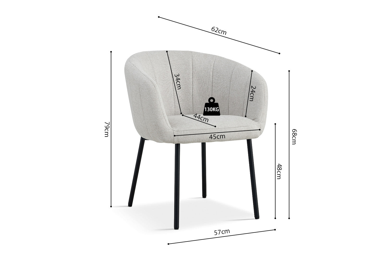 Stoel ruby Stof Beige