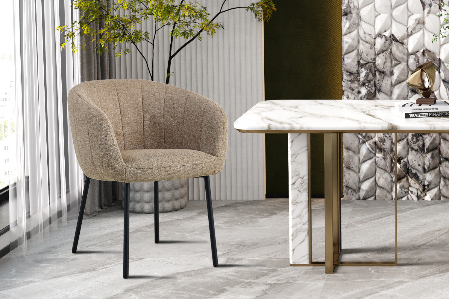 Stoel ruby Stof Zand