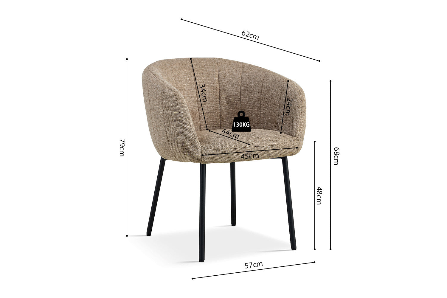 Stoel ruby Stof Zand