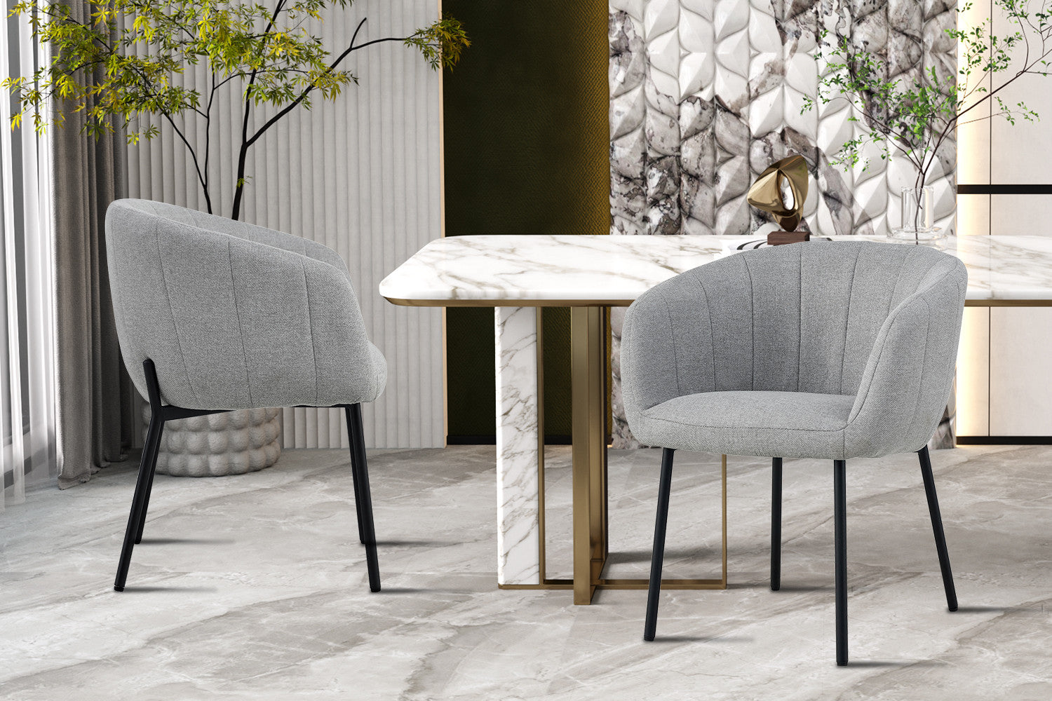 Stoel ruby Stof Lichtgrijs