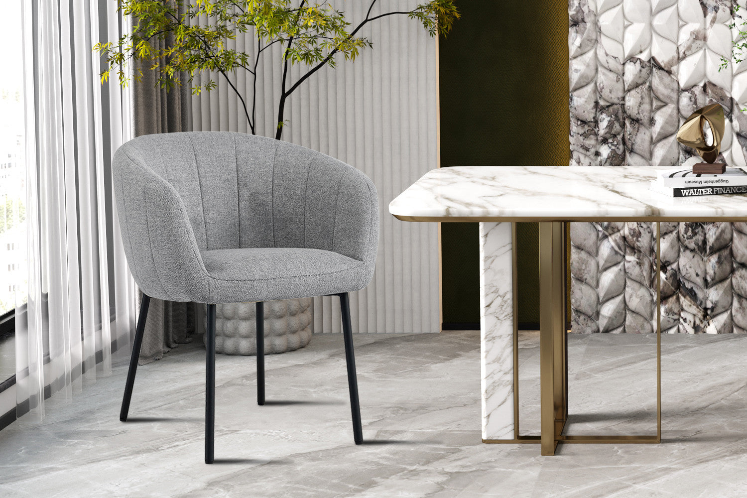 Stoel ruby Stof Lichtgrijs