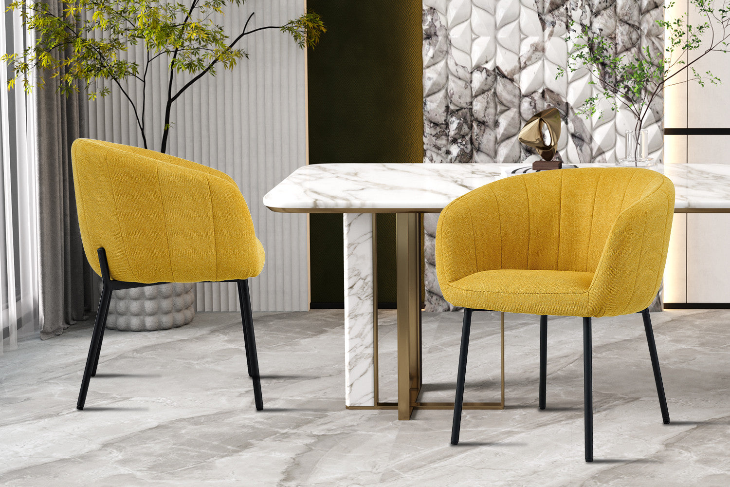 Stoel ruby Stof Geel