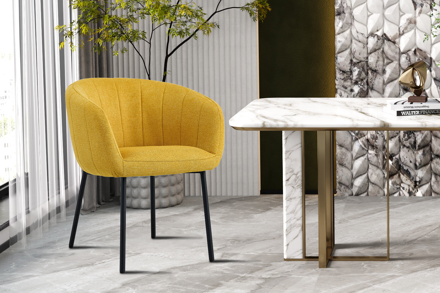 Stoel ruby Stof Geel