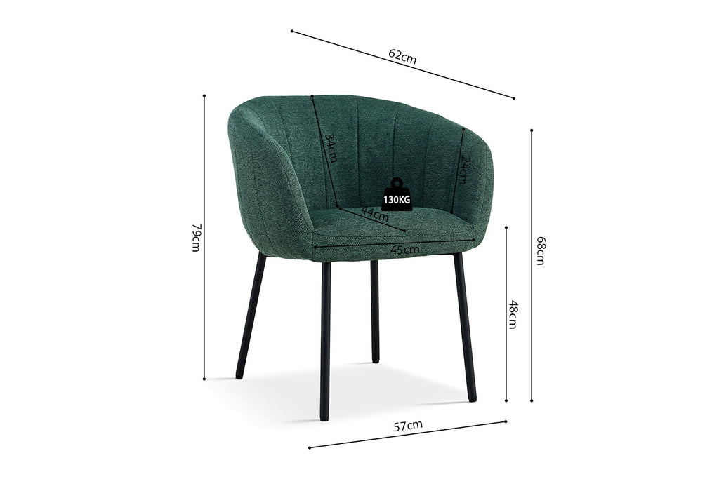 Stoel ruby Stof Groen