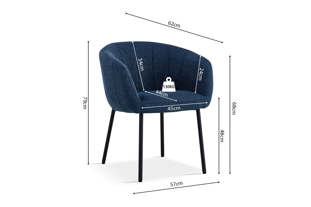 Stoel ruby Stof Blauw