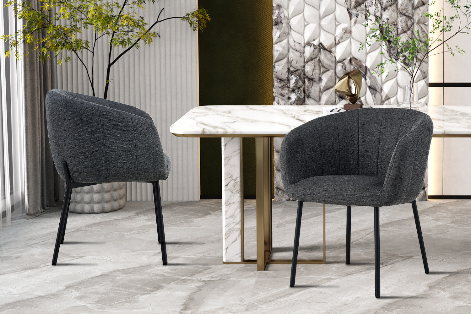 Stoel ruby Stof Donkergrijs