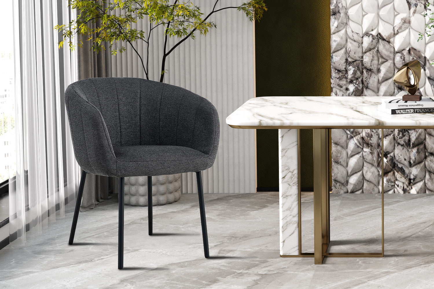 Stoel ruby Stof Donkergrijs