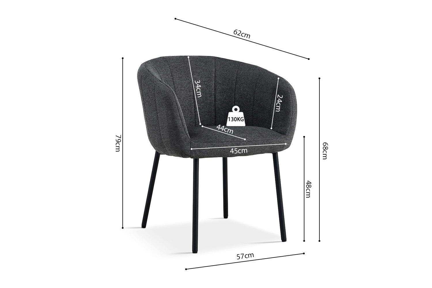 Stoel ruby Stof Donkergrijs