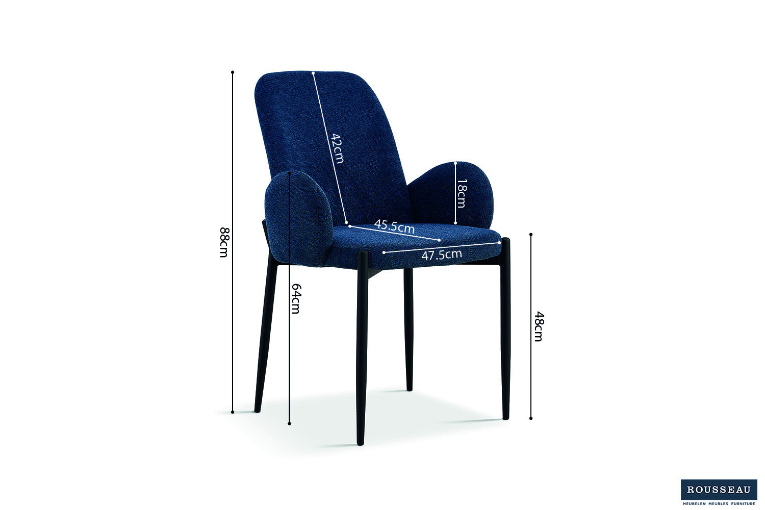 Stoel tairo Stof Blauw