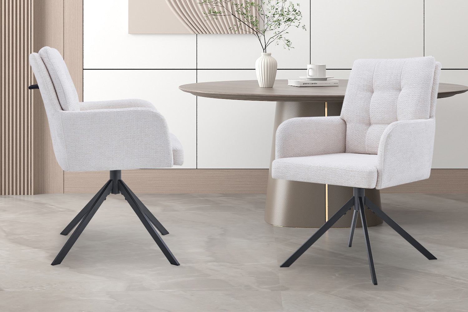 Stoel mirello Draaibaar tot 0 Stof Davis Bliss 75-02 Ecru