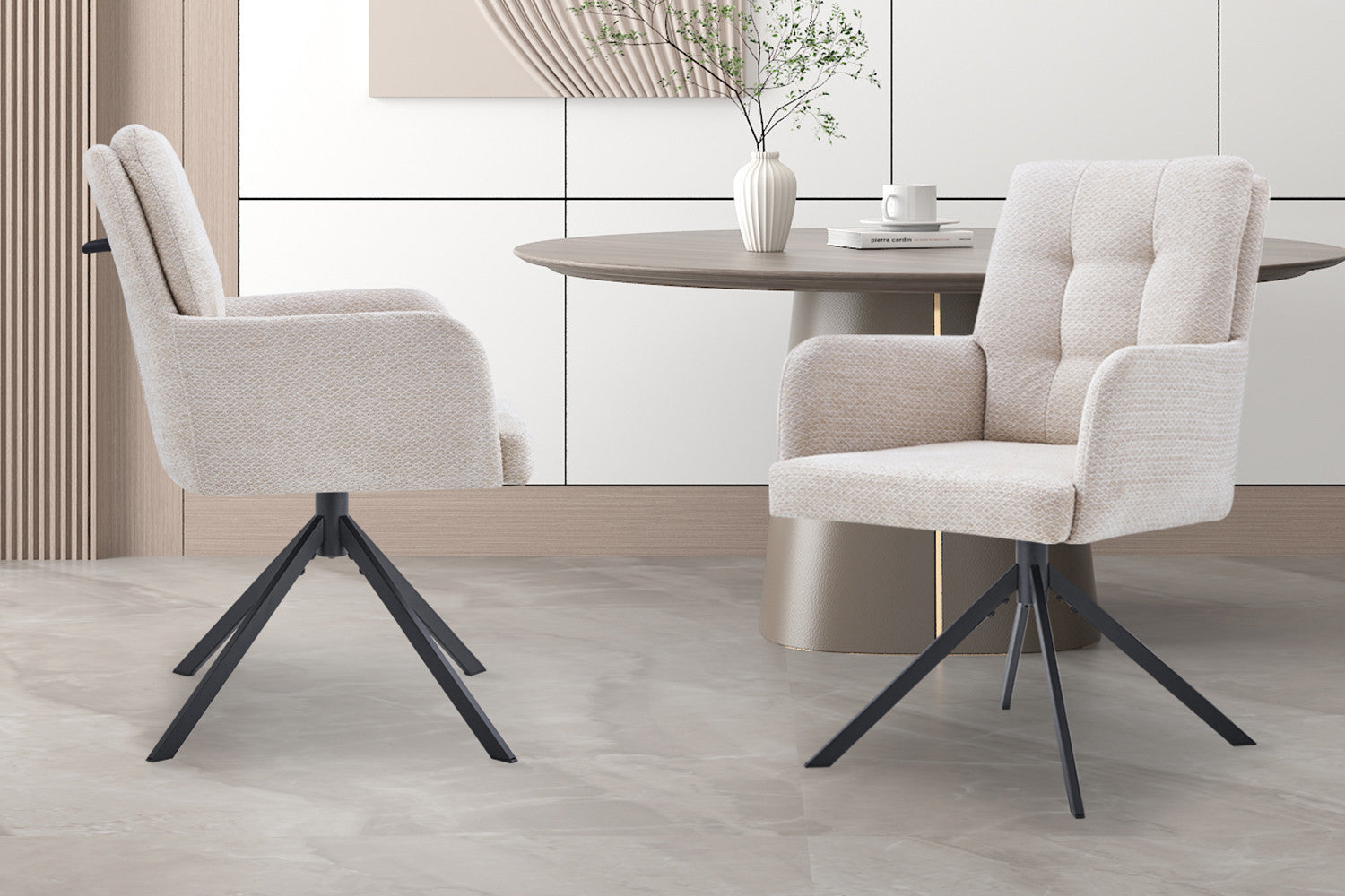 Stoel mirello Draaibaar tot 0 Stof Davis Bliss 75-03 Beige