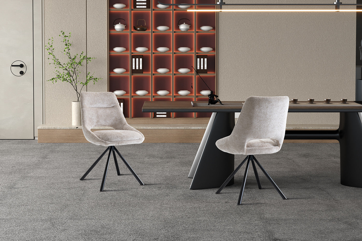 Stoel velutto Stof Beige