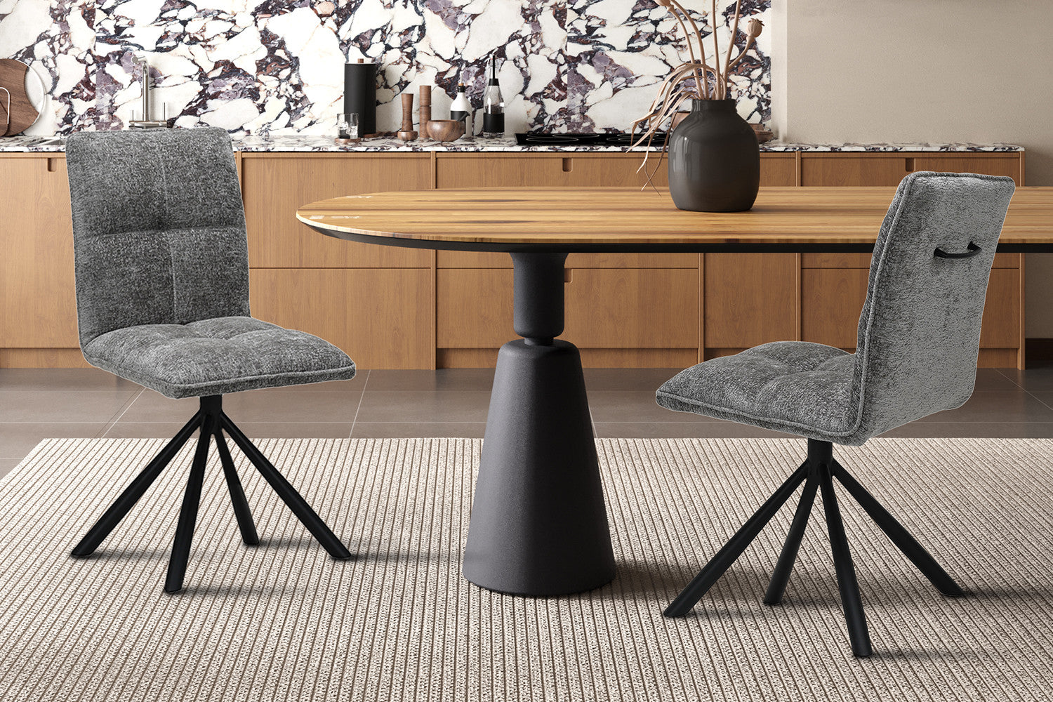 Stoel veljo Draaibaar tot 0 Stof Grijs