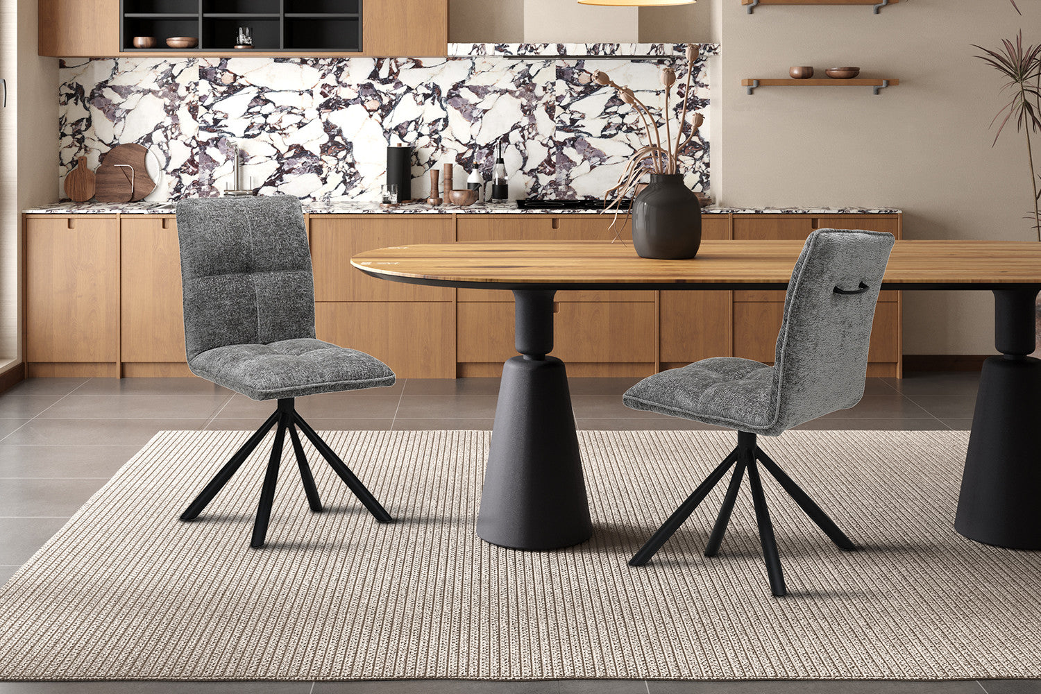 Stoel veljo Draaibaar tot 0 Stof Grijs