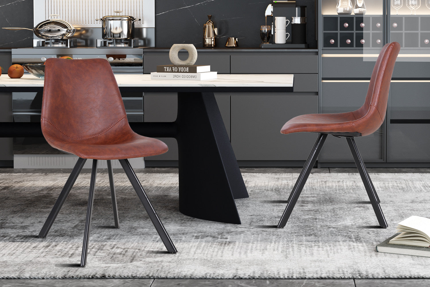 Stoel metardo PU Donkerbruin