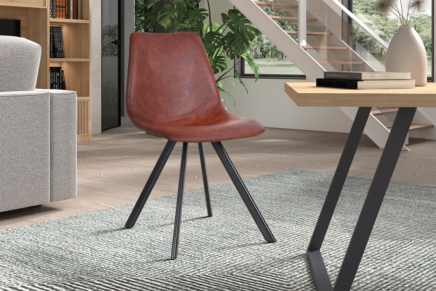 Stoel metardo PU Donkerbruin