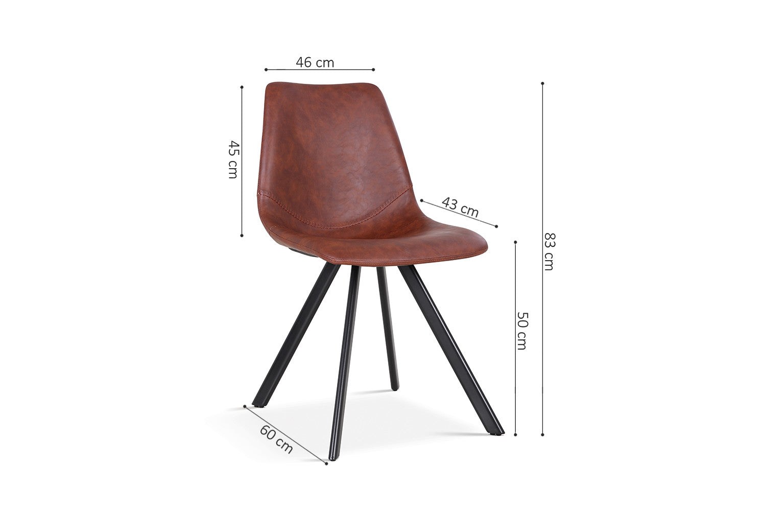 Stoel metardo PU Donkerbruin