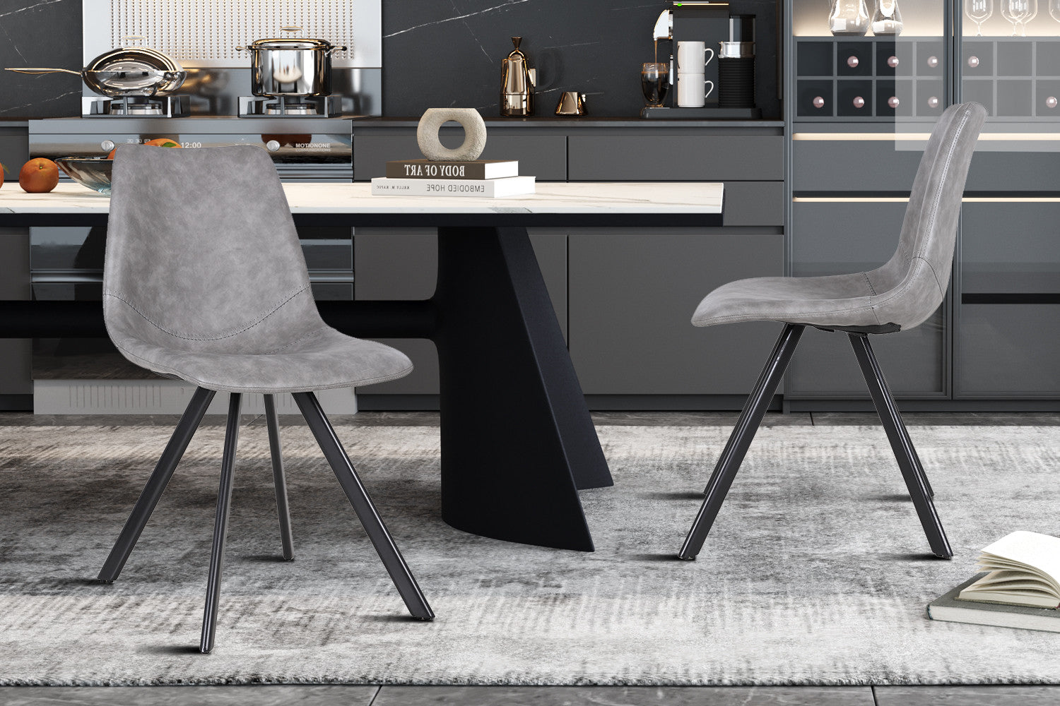 Stoel metardo PU Donkergrijs