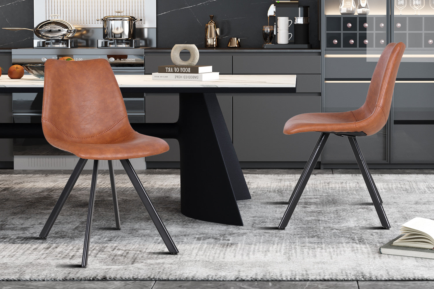 Stoel metardo PU Cognac