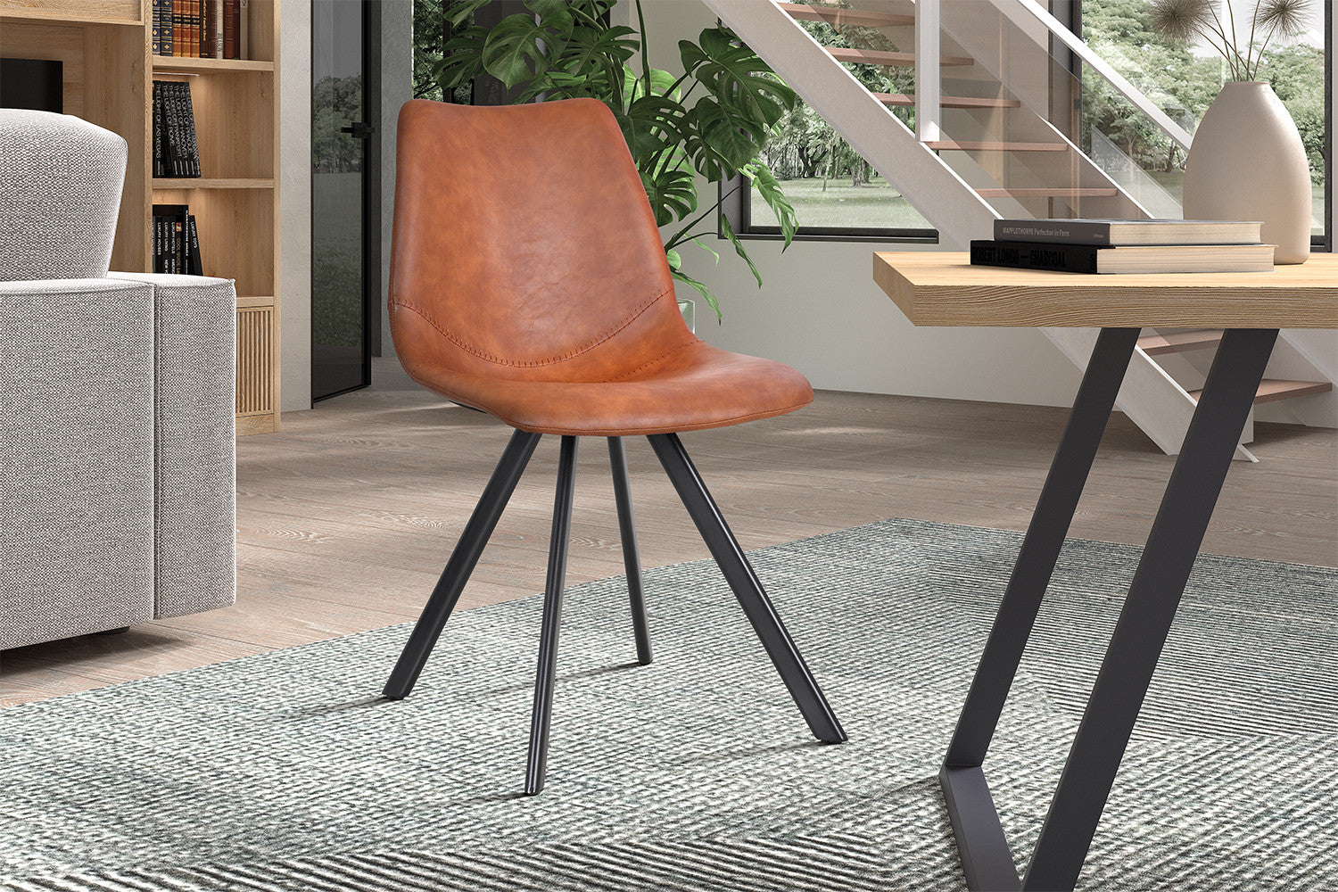 Stoel metardo PU Cognac