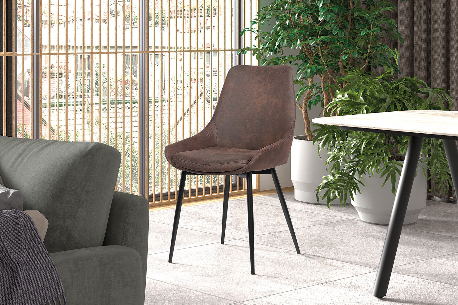 Stoel danora Micro fiber PU Bruin