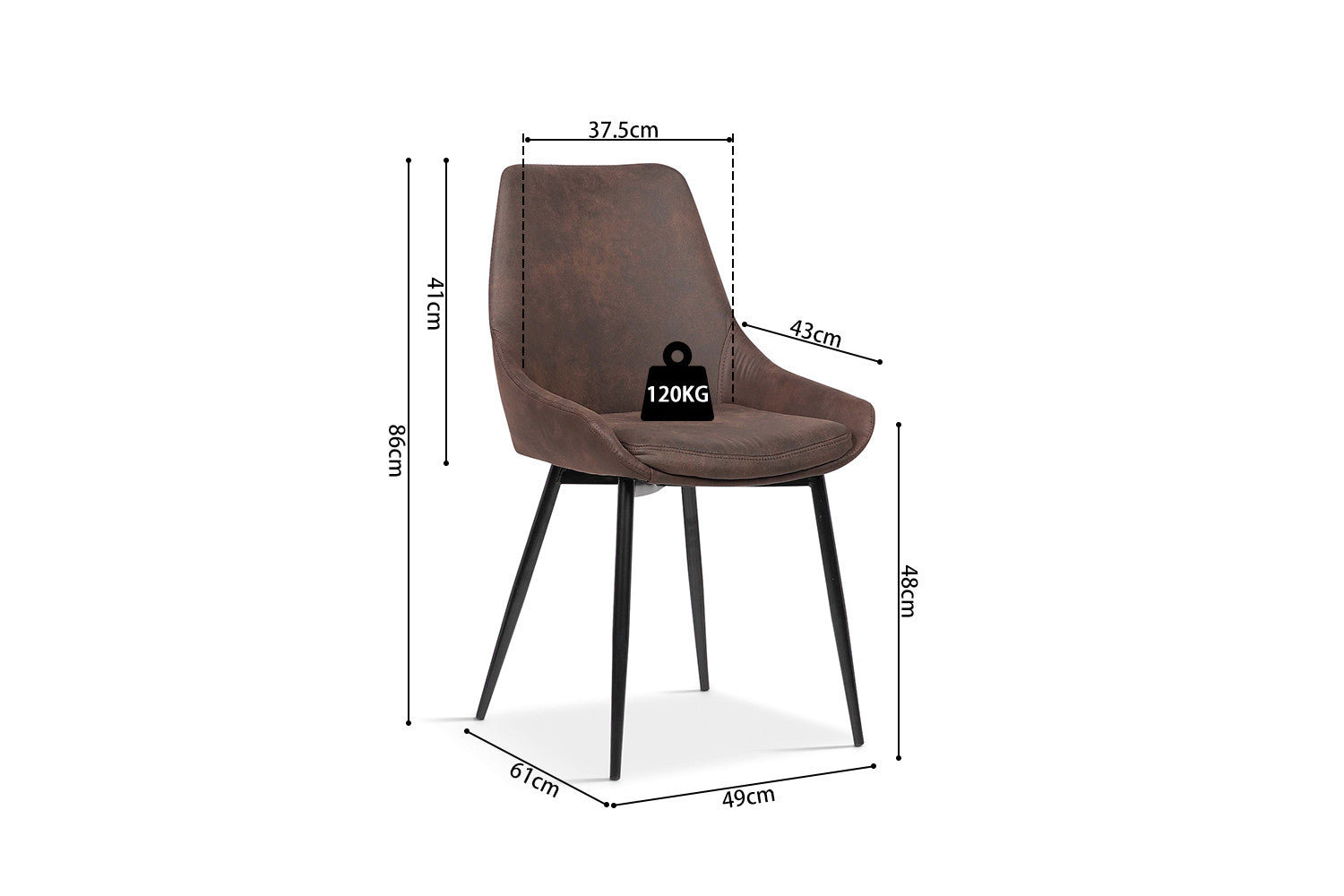 Stoel danora Micro fiber PU Bruin