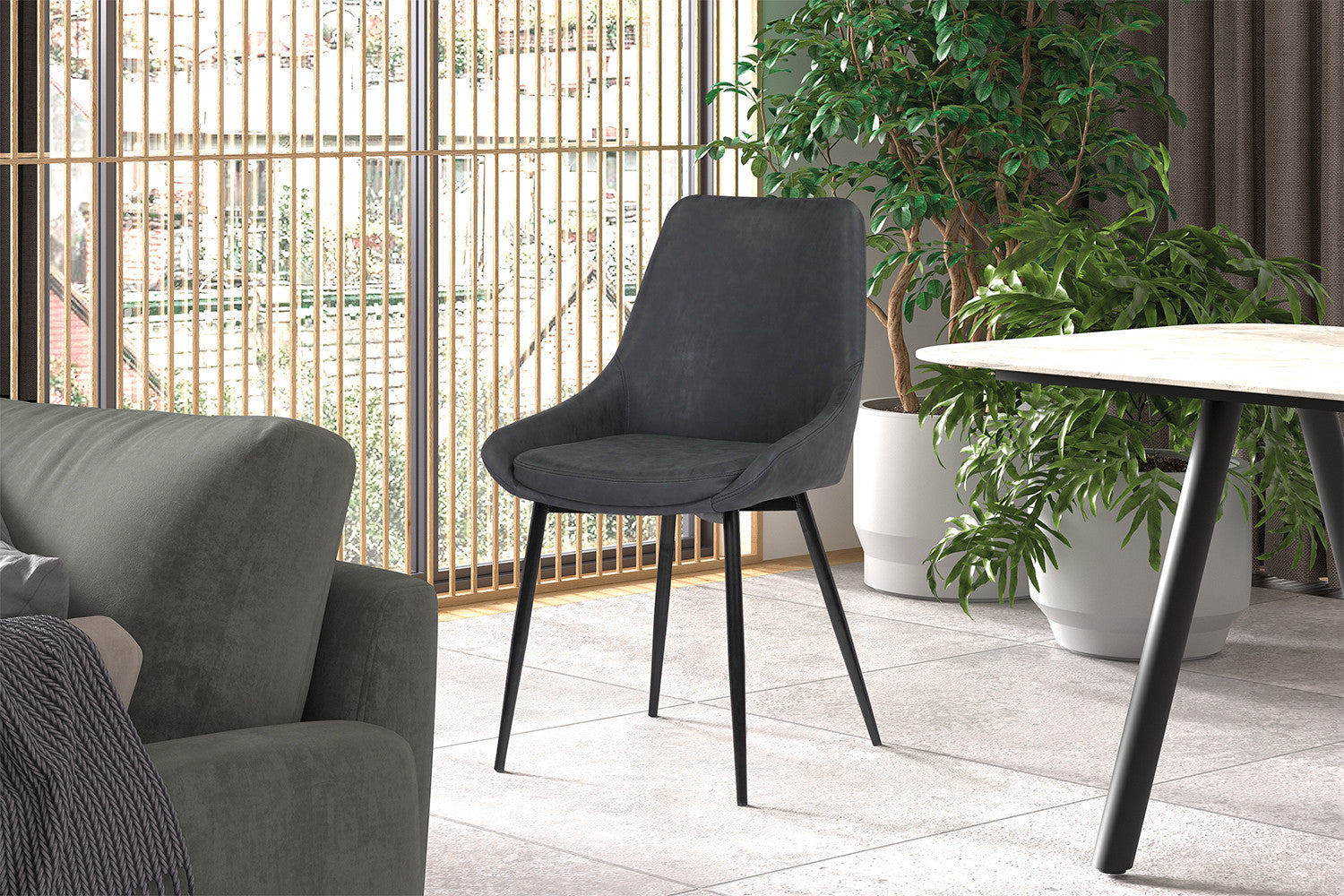 Stoel danora PU Donkergrijs