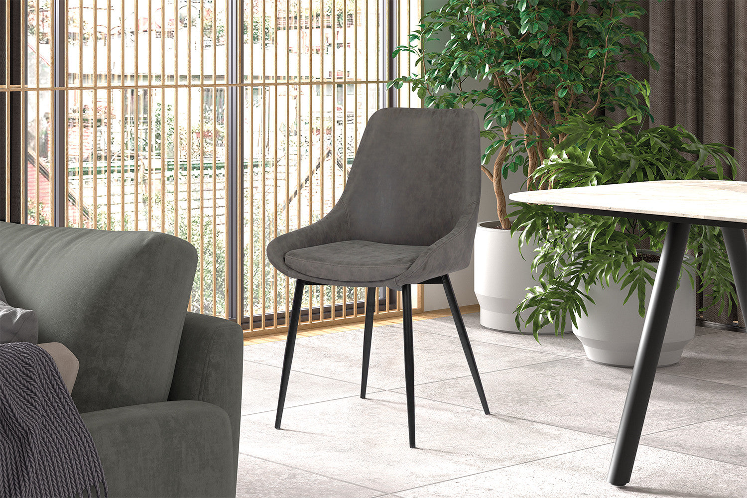 Stoel danora PU Lichtgrijs