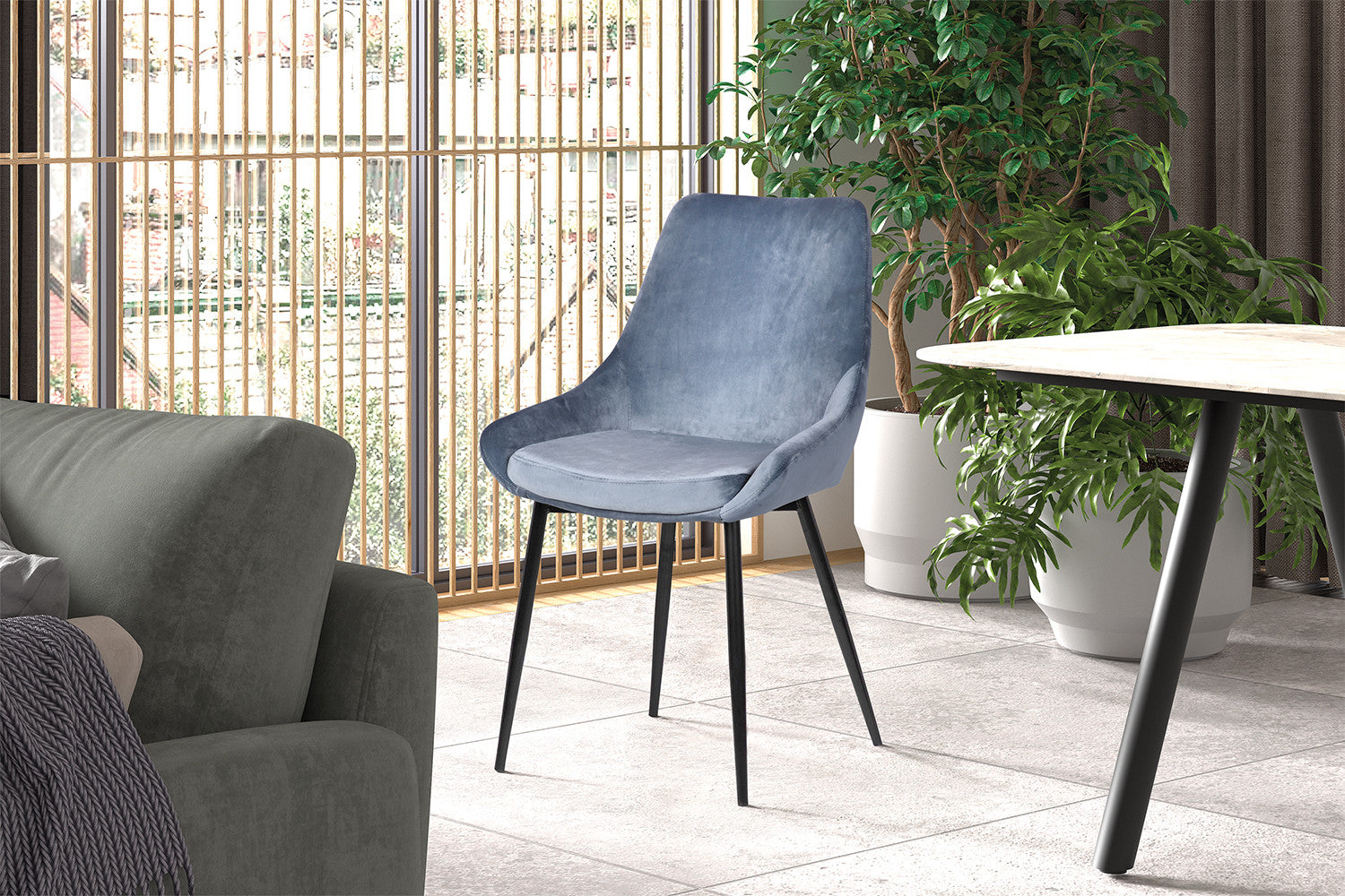 Stoel danora Fluweel Blauw