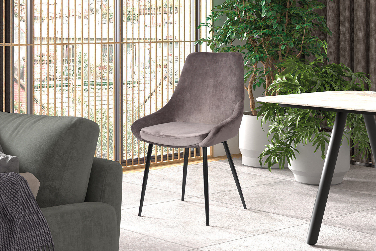 Stoel danora Fluweel Grijs