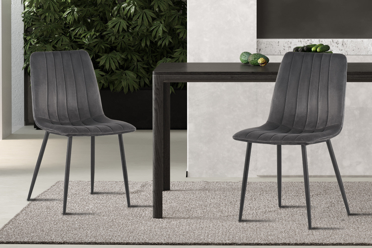 Stoel torvella Fluweel Grijs