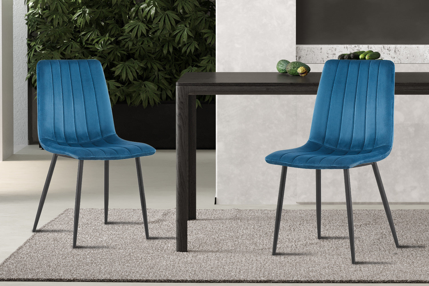 Stoel torvella Fluweel Blauw