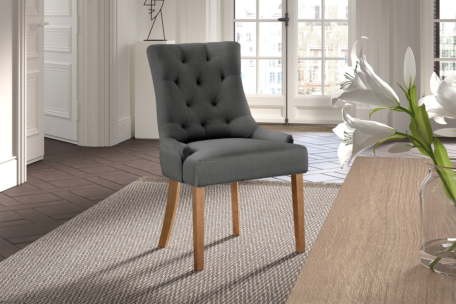 Stoel tivian Stof Antraciet