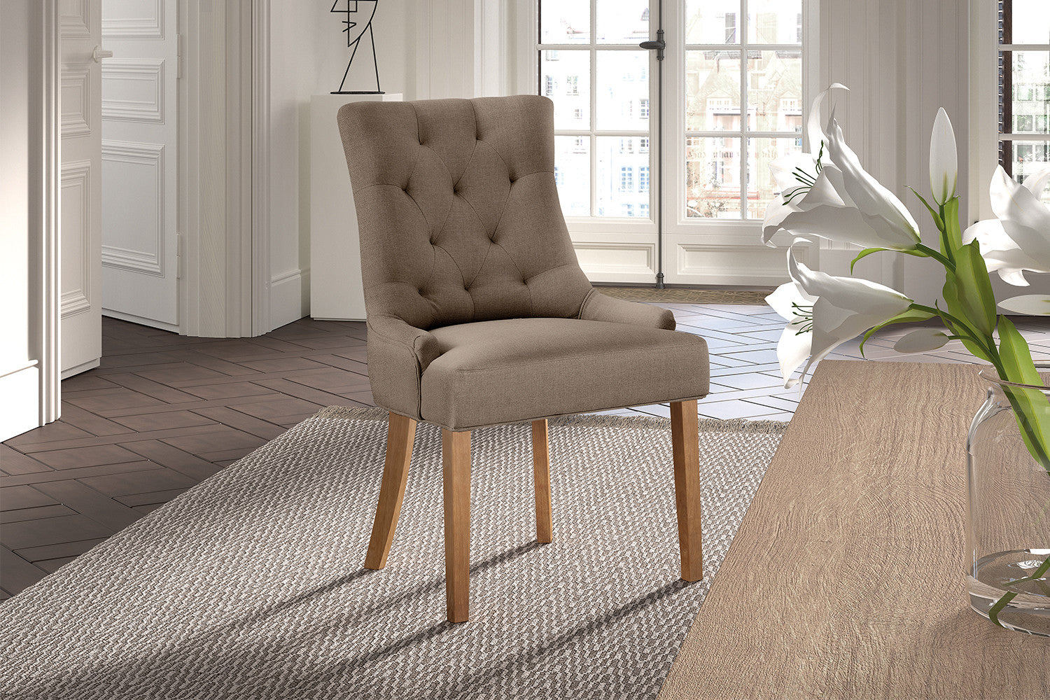 Stoel tivian Stof Taupe