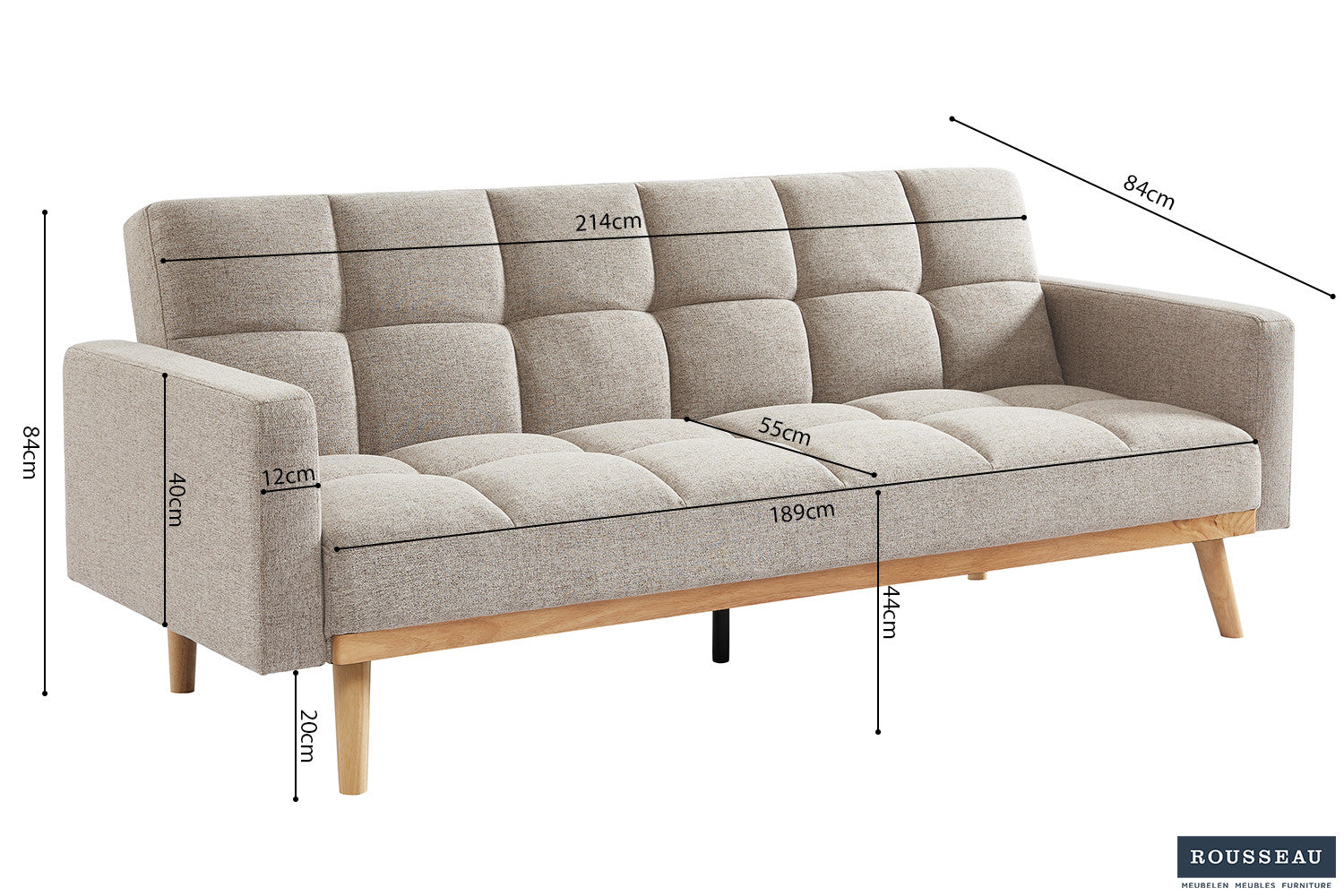 Slaapbank Alonza Stof Davis Neve 13 Beige