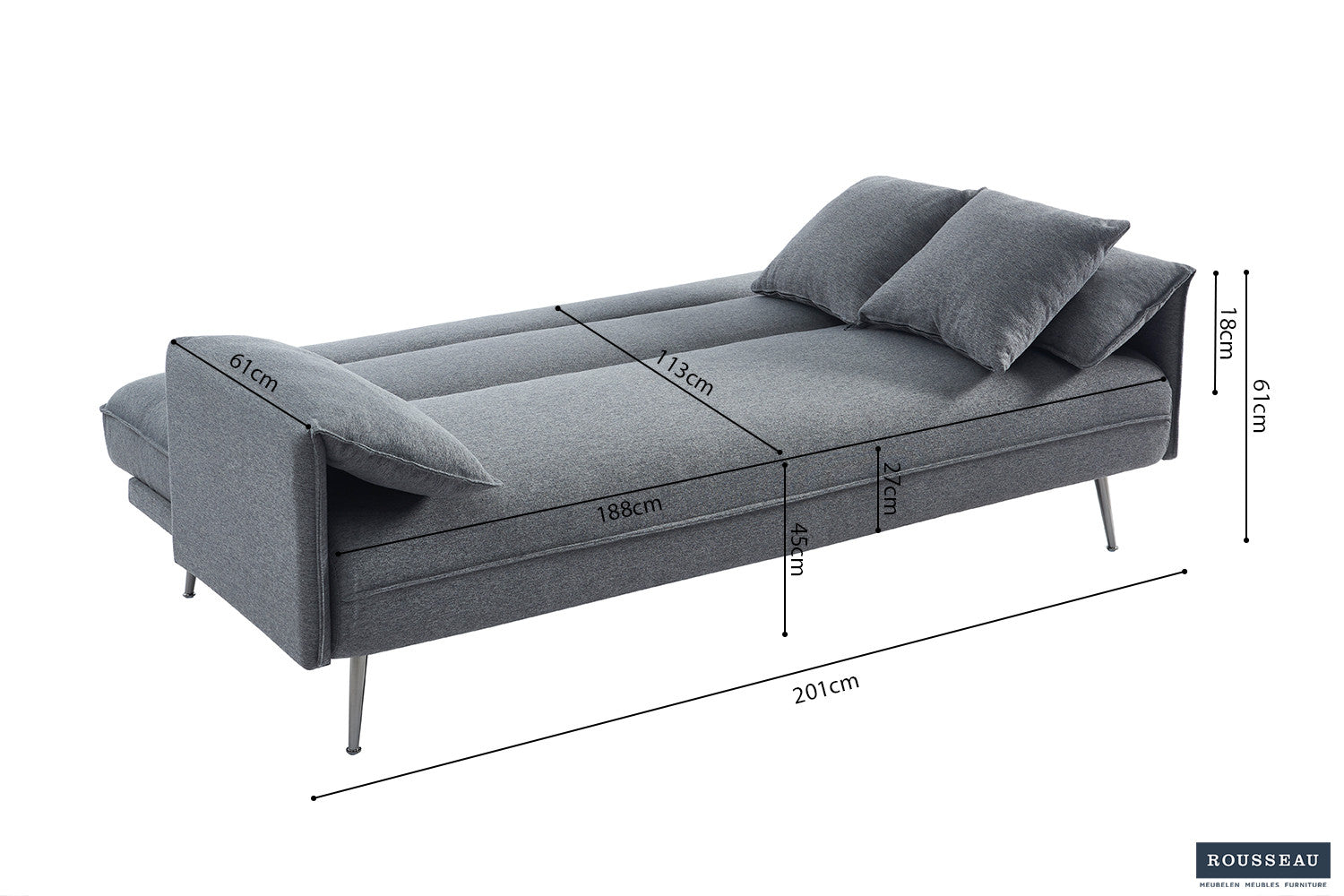 Slaapbank Victor Stof Ote Family 22 Grijs