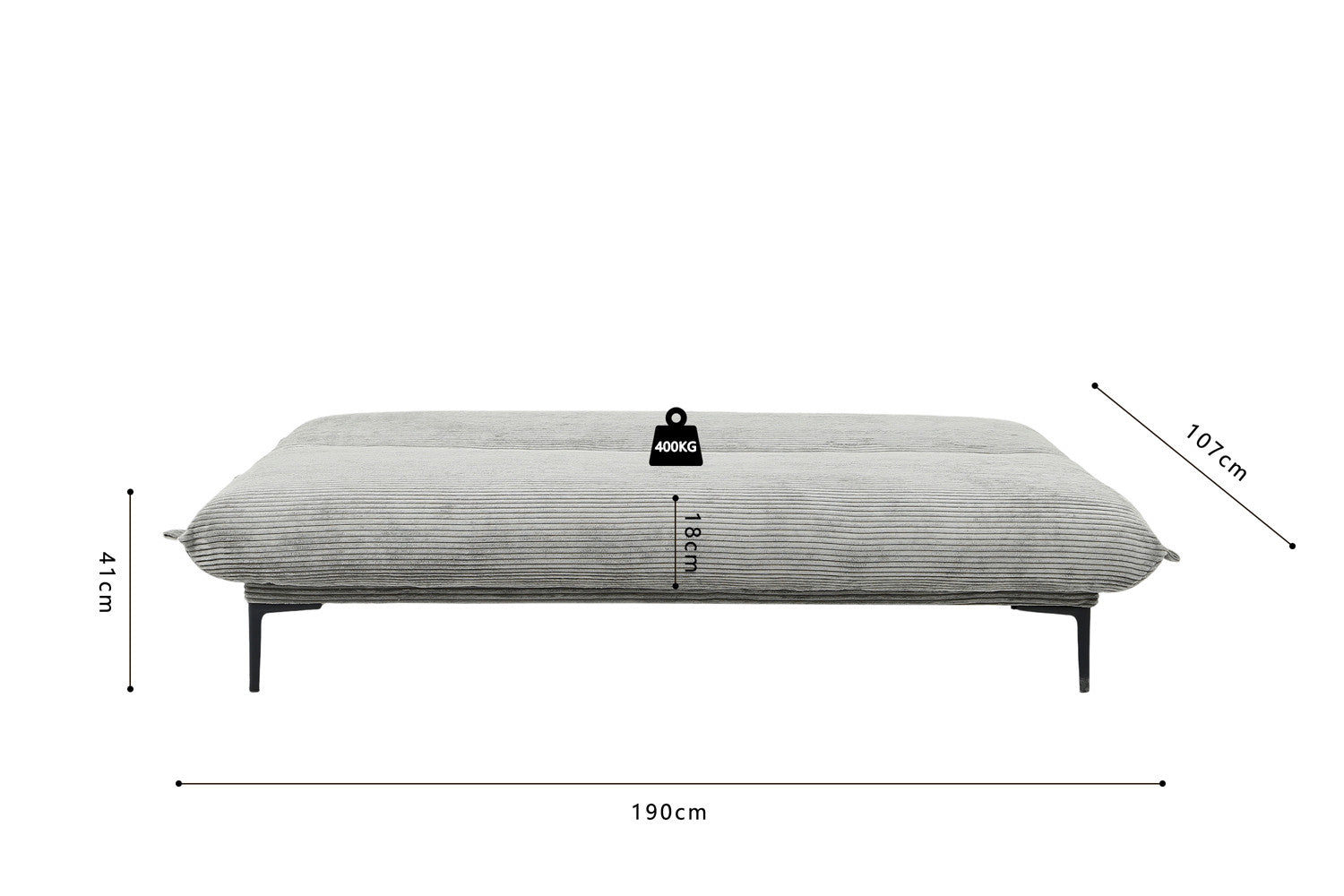 Slaapbank Amola Corduroy Donkergrijs