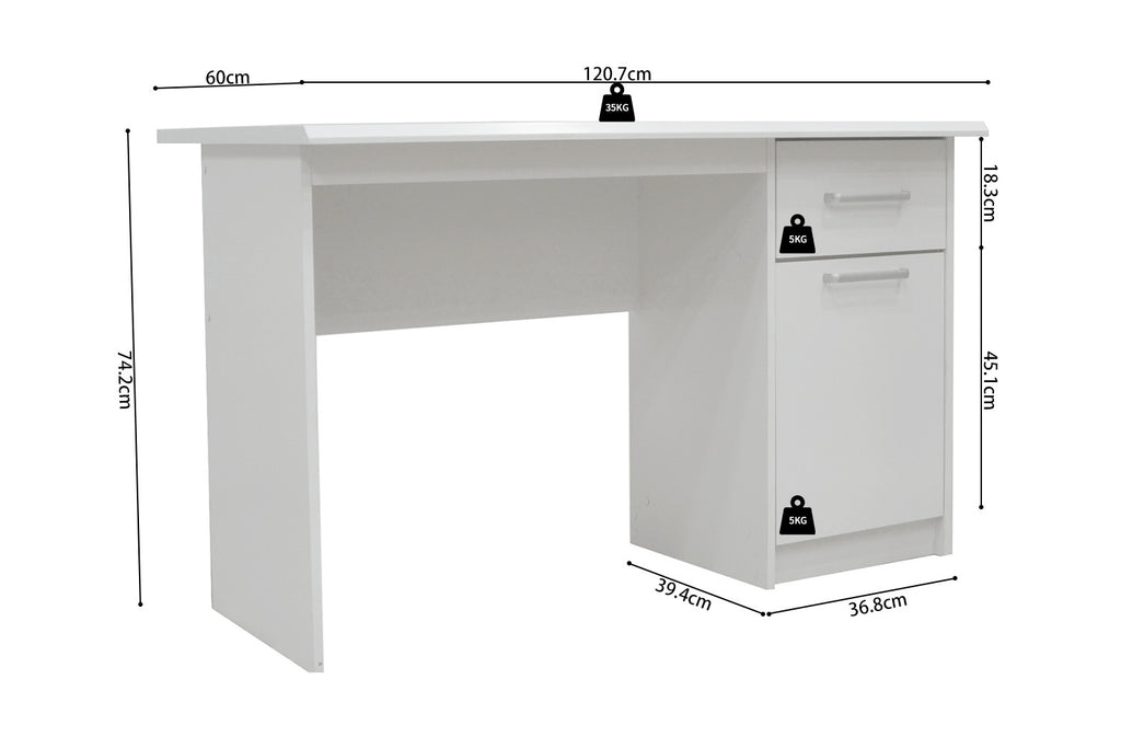 Bureau Saman 1 lade 1 deur Wit