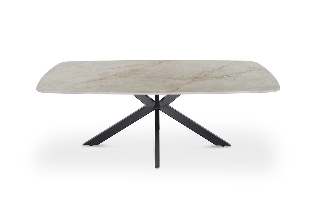 Salontafel prons 130 cm Deens Ovaal Glanzend Steen Shakespeare Beige