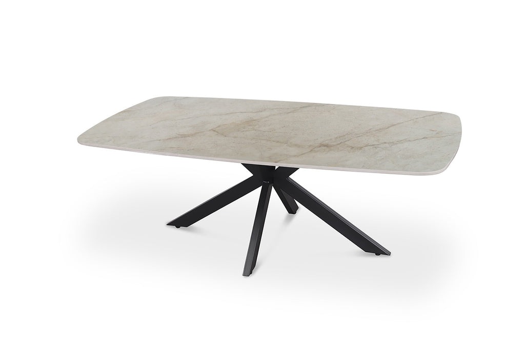 Salontafel prons 130 cm Deens Ovaal Glanzend Steen Shakespeare Beige