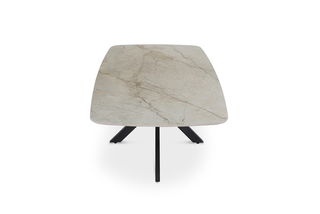 Salontafel prons 130 cm Deens Ovaal Glanzend Steen Shakespeare Beige
