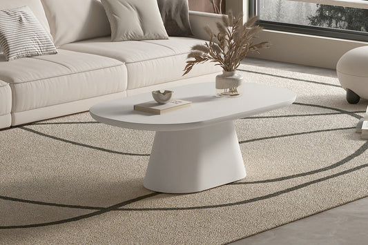 Salontafel Rivaro 120 cm Ovaal Cement Wit