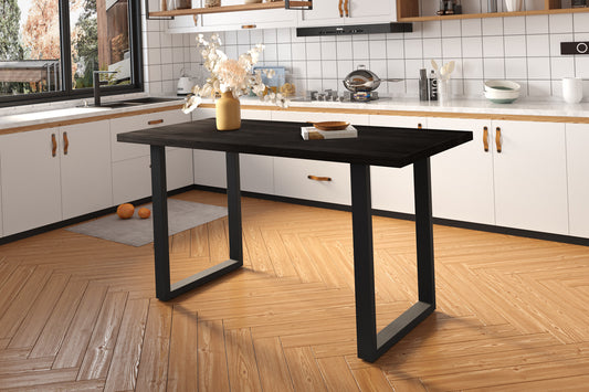 Countertafel vlak 180 cm Mango hout zwart - H 93cm