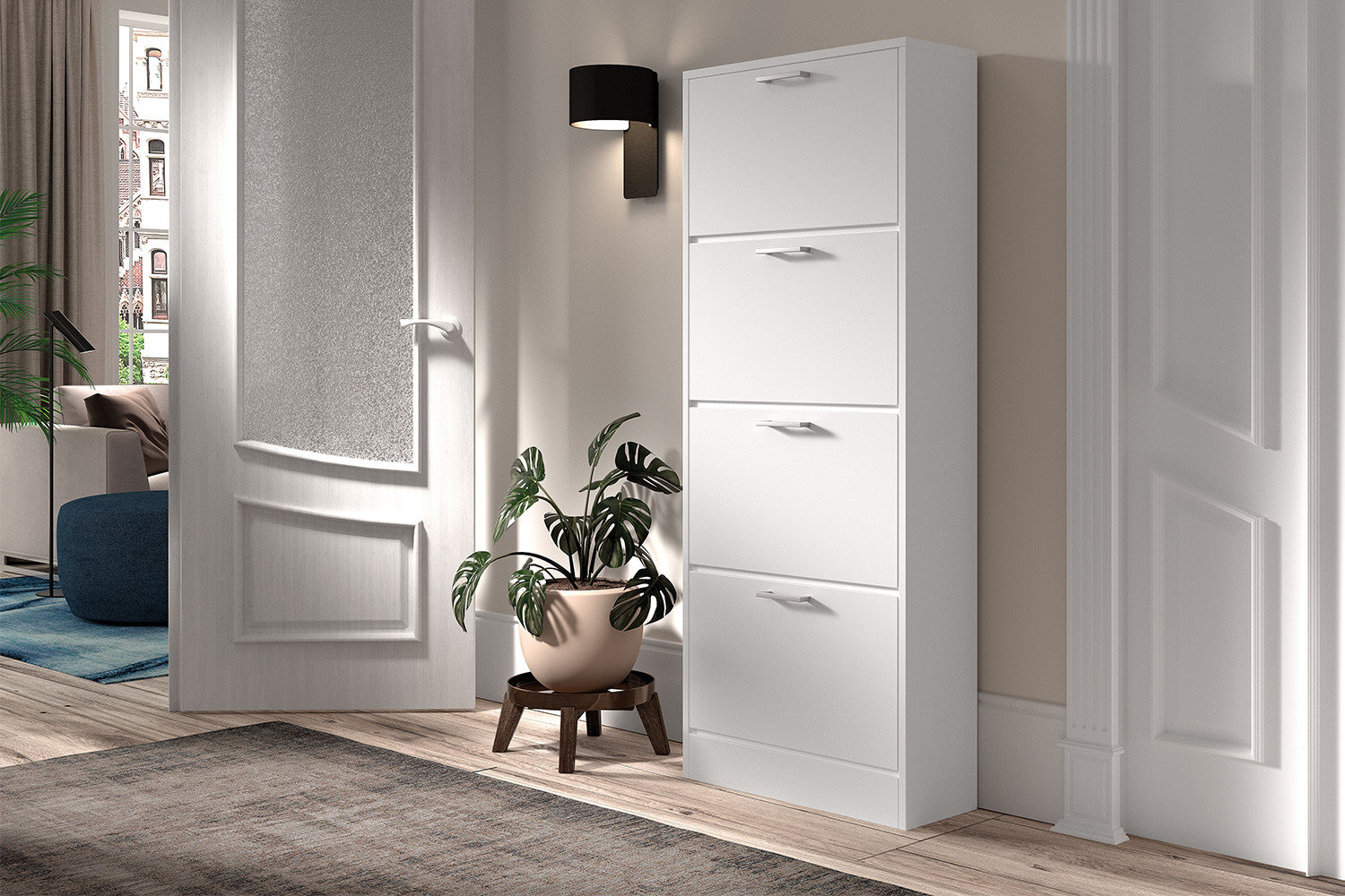 Schoenenkast Carla 4 laden Wit