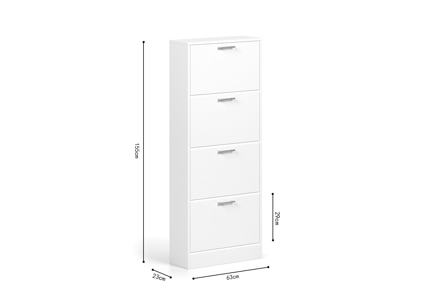 Schoenenkast Carla 4 laden Wit