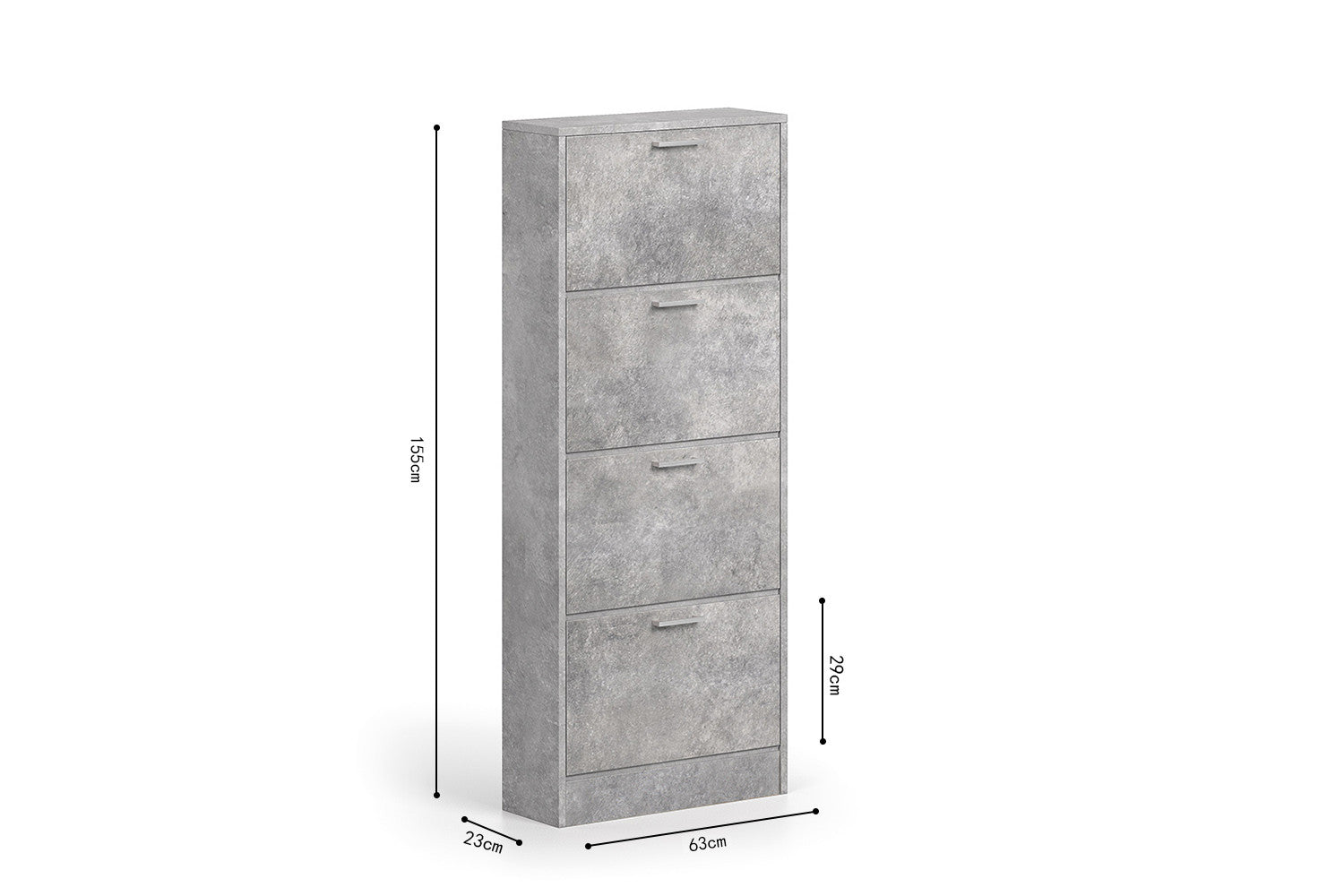 Schoenenkast Carla 4 laden Beton
