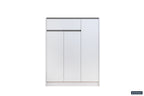 Schoenenkast Lola 3 deuren en 1 lade Wit