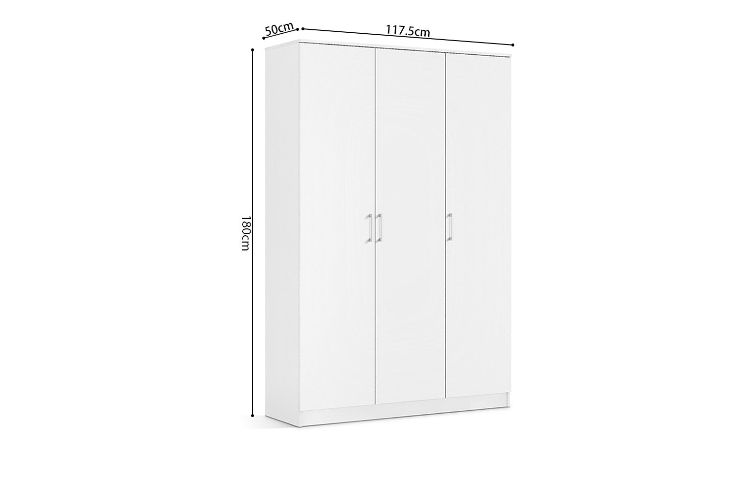 Kledingkast Laura 3 deuren Wit