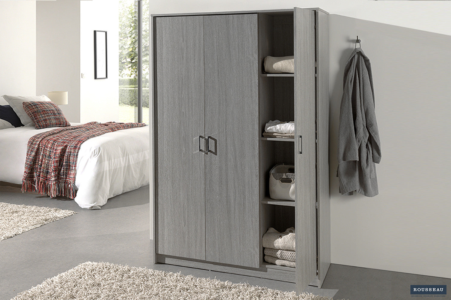 Kledingkast Laura 3 deuren Grijze Eik